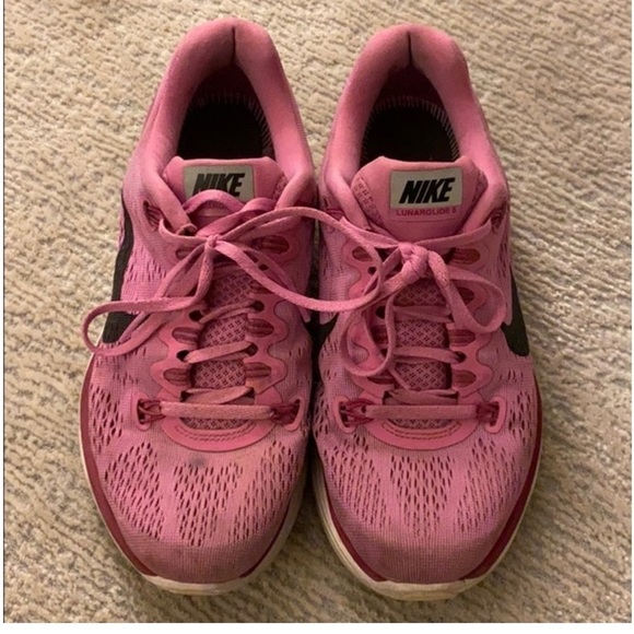 NIKE pink Luna run glide 5 sneakers Sz 9.5 Women’s Runners - Picture 4 of 7